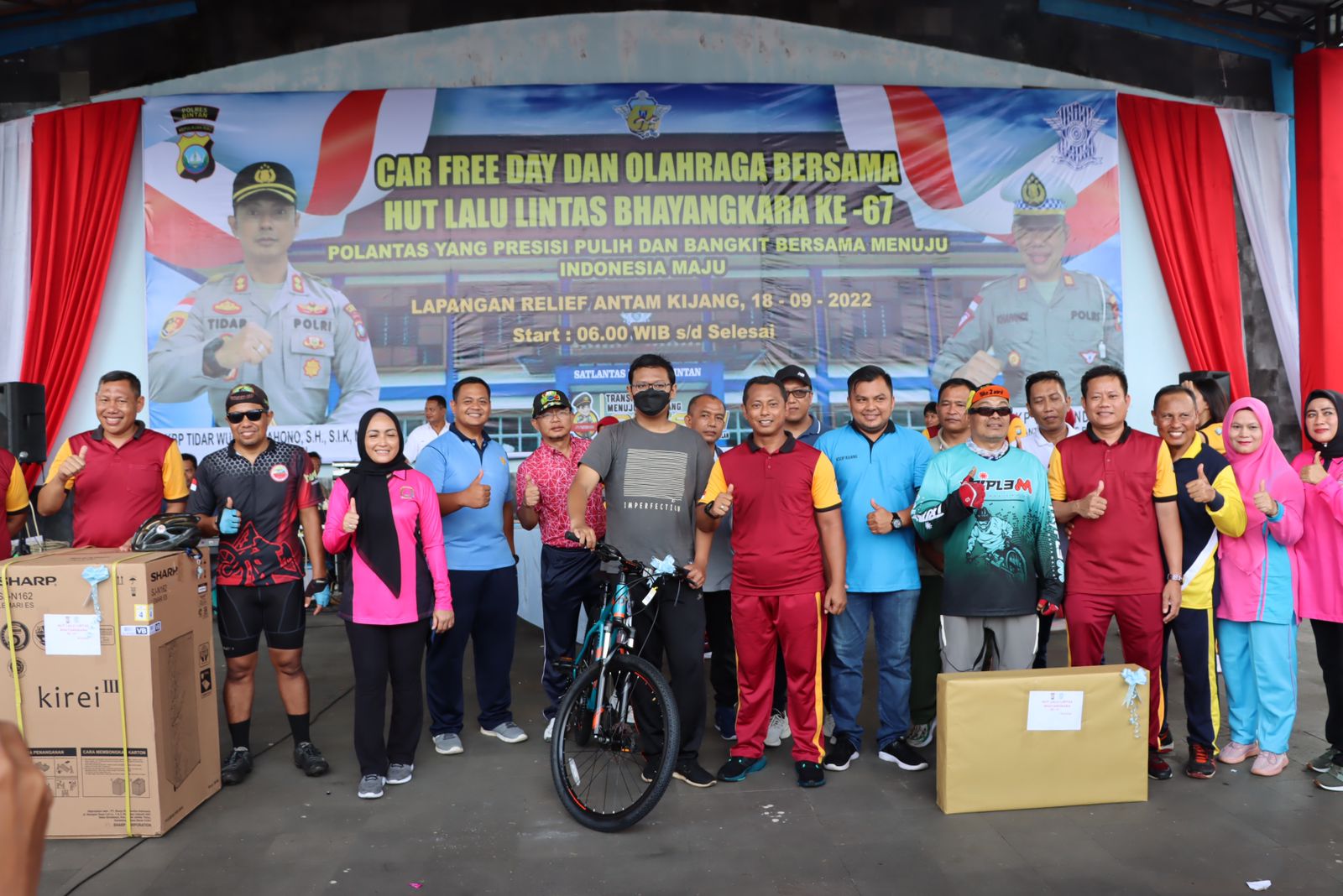 Polres Bintan Laksanakan Car free day serta olahraga bersama memperingati HUT Lalu Lintas Bhayangkara ke 67 Yang Diikuti oleh Ribuan Peserta