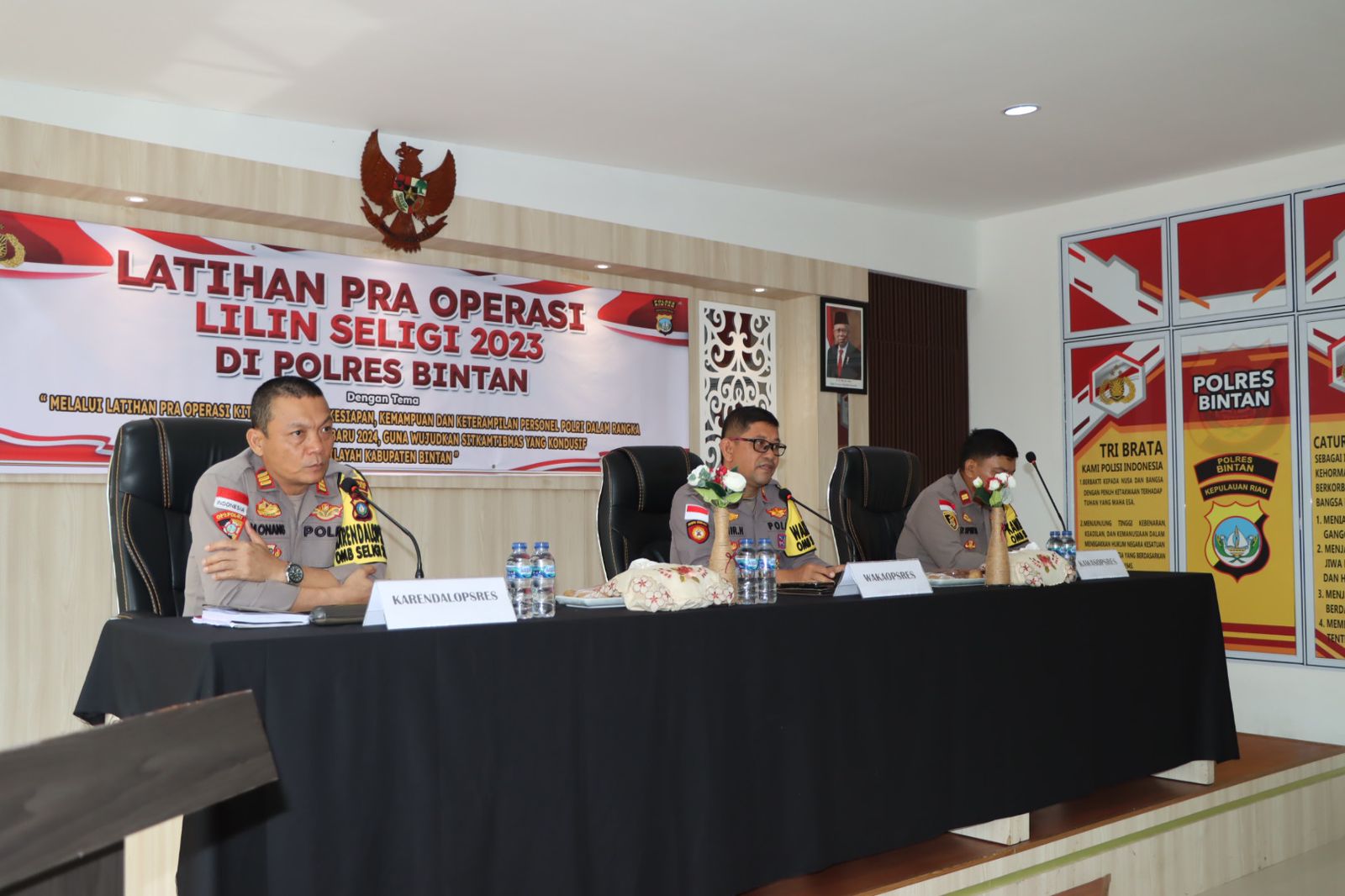 Polres Bintan Laksanakan Latihan Pra Operasi Lilin Seligi 2023 Dalam Rangka Pengamanan Natal 2023 dan Tahun Baru 2024