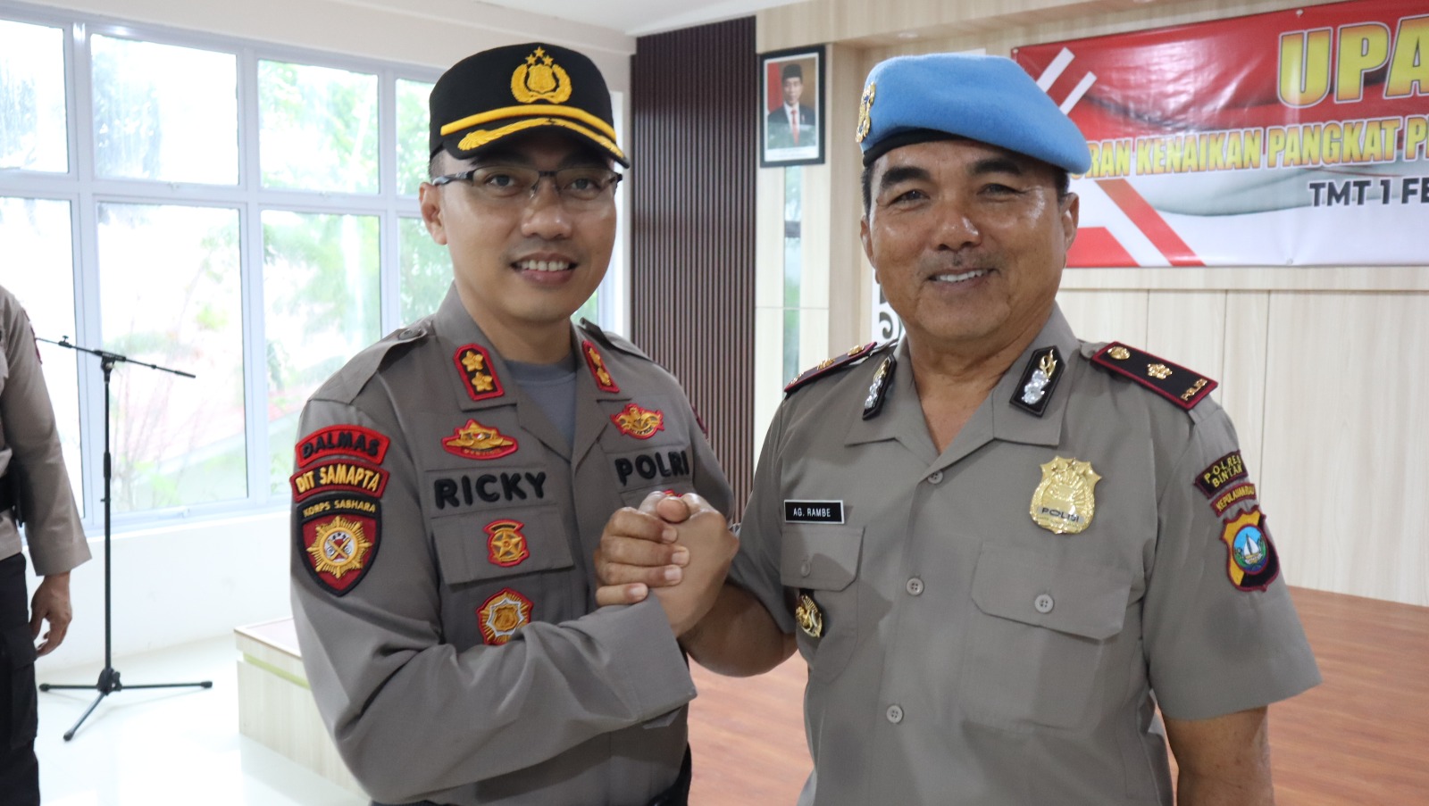 Kapolres Bintan AKBP Riky Iswoyo, S.I.K., M.M. Lantik Kompol A.G Rambe Mendapat Kenaikan Pangkat Pengabdian