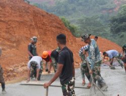 Pengecoran Dikebut Sejak Pagi, Satgas TMMD 130 dan Warga Kejar Target Jalan Mangsang Maju